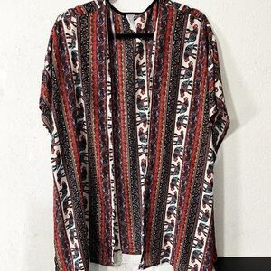 La Ropas Elephant Pattern‎ Cover Up / Cardigan Size Small